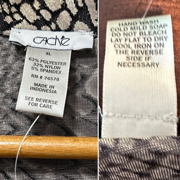 Cache Metallic Animal Print Long Sleeve Top Cowl Neck Blouse Women's Size XL EUC - Picture 16 of 16